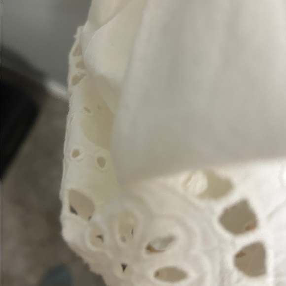 Chic White Eyelet Mini Dress - Picture 8 of 8
